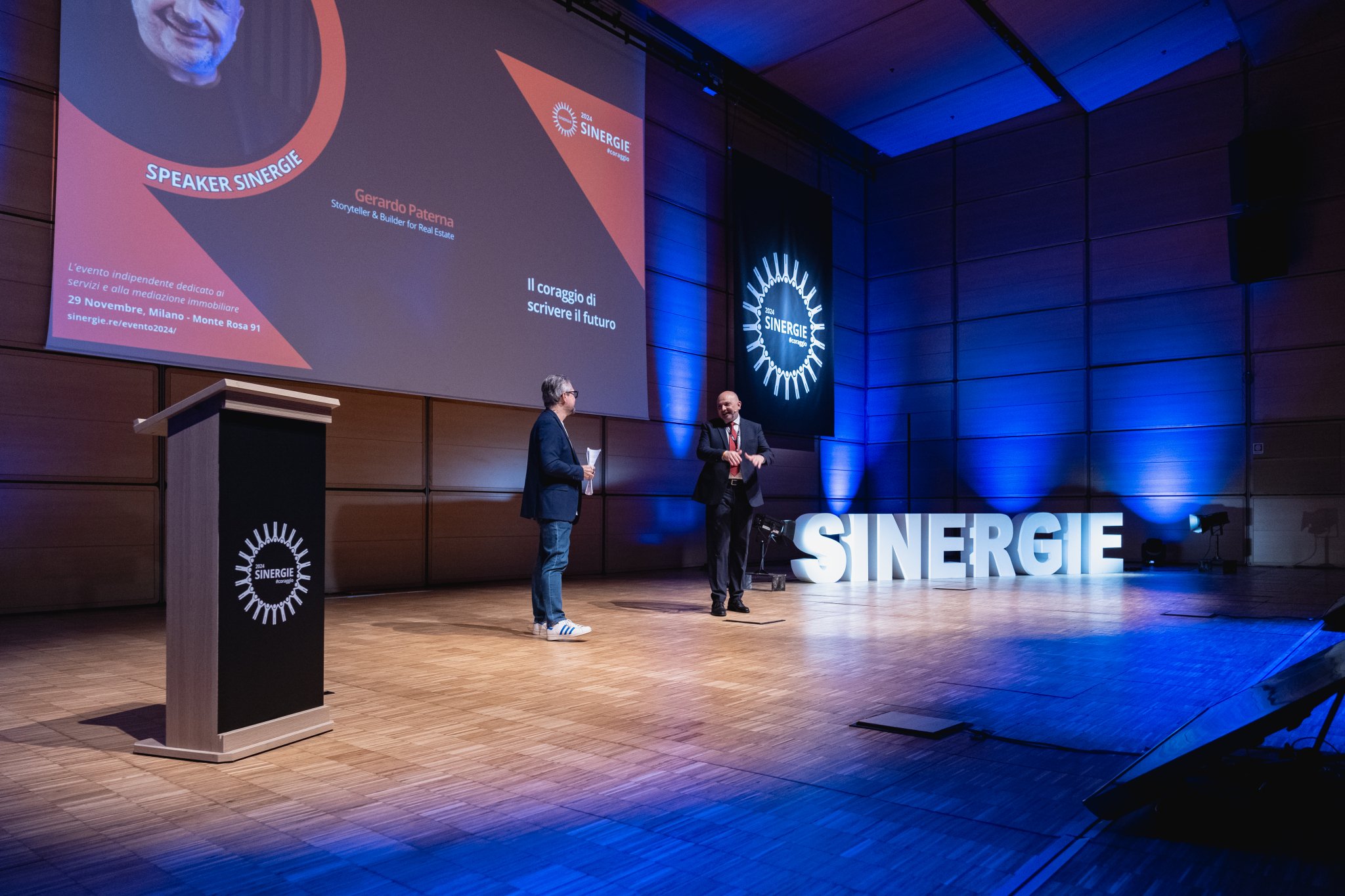 Palco evento Sinergie 2024 Coraggio